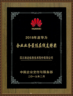 2018年度華為企業(yè)業(yè)務(wù)最佳在線支持獎(jiǎng)